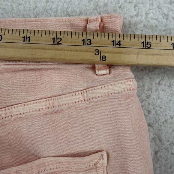 Express Denim Perfect Cropped Flare Jeans Womens 8 Pink High Rise Stretch Denim - Picture 8 of 9